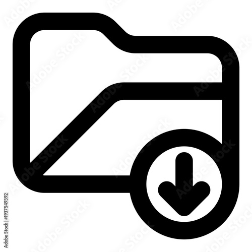 Download file icon symbol for digital data transfer