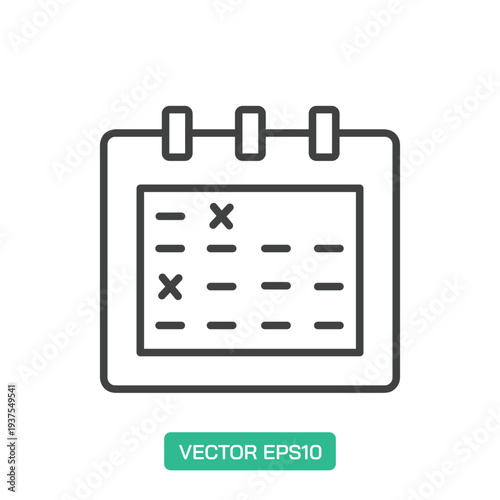 Reservation icon. Thin line icon vector