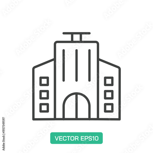 Hotel Building icon. Thin line icon vector