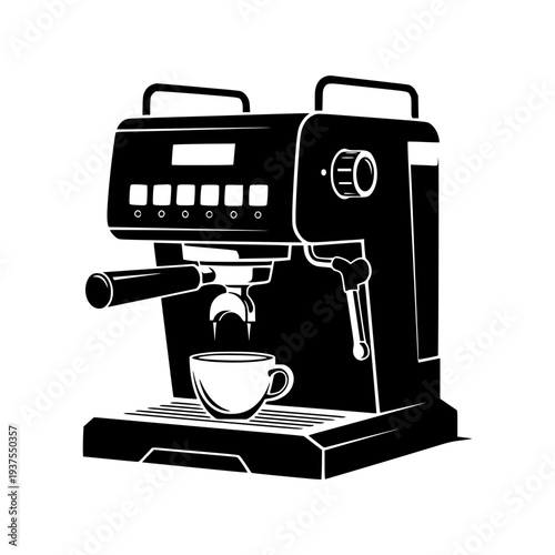 coffee machine making espresso black vector cafe icon