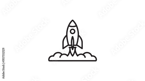 Rocket launch icon symbolizing innovation.