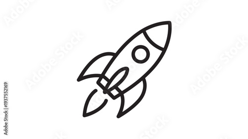 Rocket launch icon symbolizing innovation.