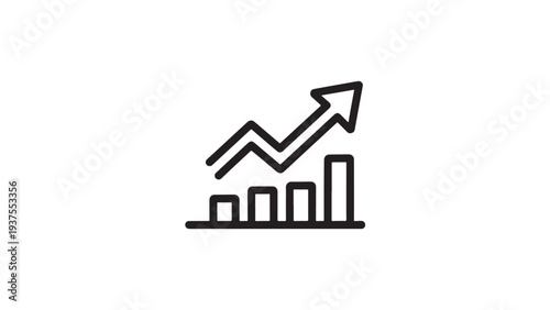 Growth chart icon with upward arrow.