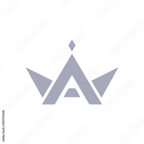Crown Logo Design in Modern Minimalist Style with Gray Color Scheme on White Background for Luxury Branding