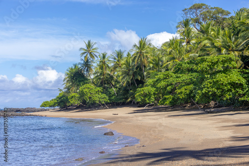 Quadro su tela Tropical Paradise Costa Rica Beach in Corcovado National Park,
