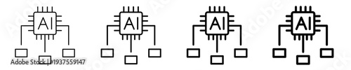 Ai Algorithm  Icon Set Different Style Collection