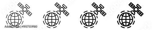 Satellite Orbit  Icon Set Different Style Collection
