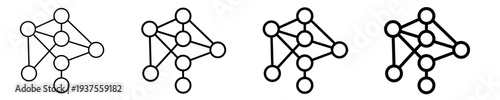 Neural Network  Icon Set Different Style Collection