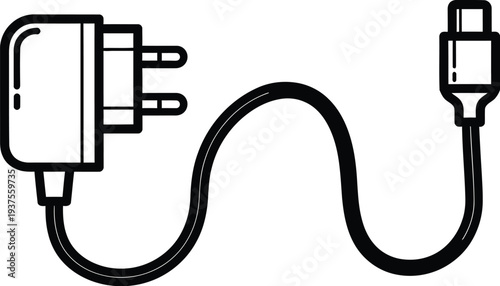 Charging cable with two plug