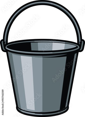 Bucket gray color vector on white background.