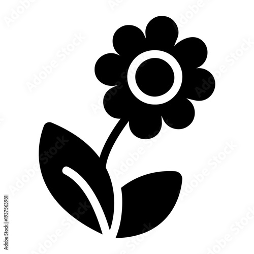 Chamomile flower Solid icon