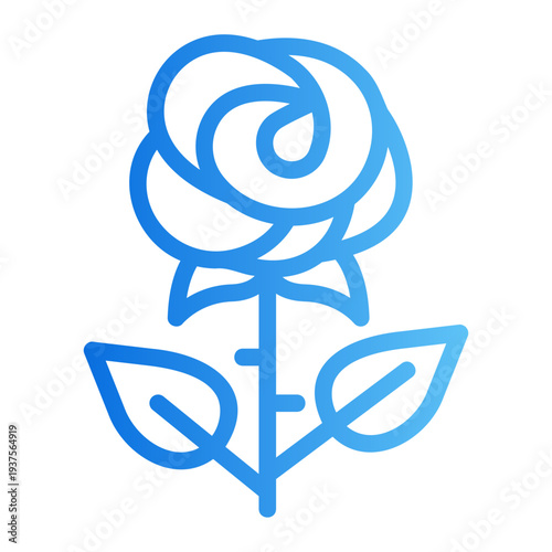 Rose flower Line Gradient Icon