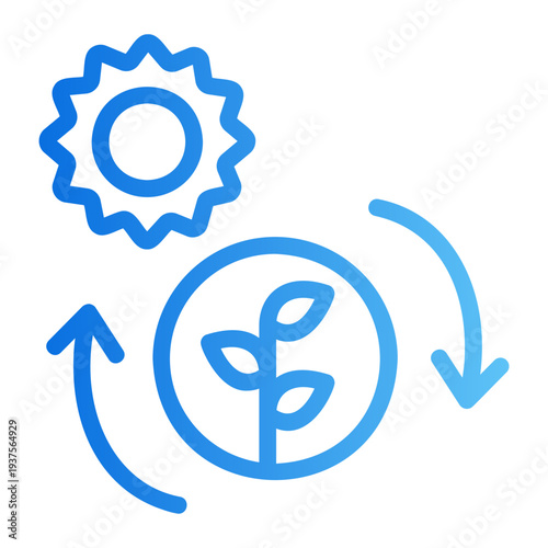 Photosynthesis Line Gradient Icon