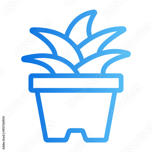 potted succulent Line Gradient Icon