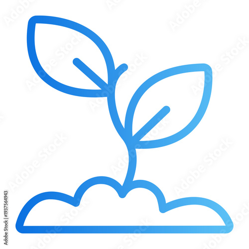 Young tree Line Gradient Icon