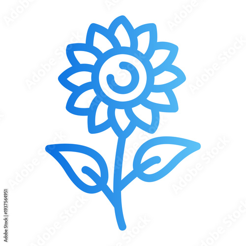 Sun flower Line Gradient Icon