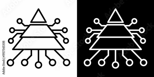 Deep Learning White Icon Set Design