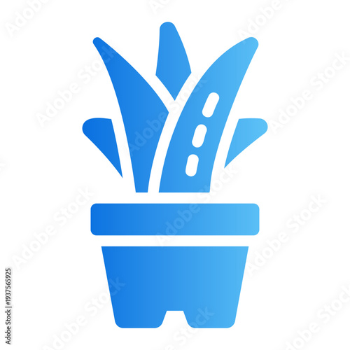 Aloe vera plant Line Gradient Icon