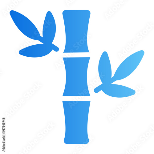 Bamboo leaf Line Gradient Icon
