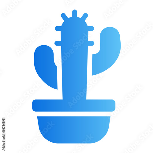 Cactus leaf Line Gradient Icon