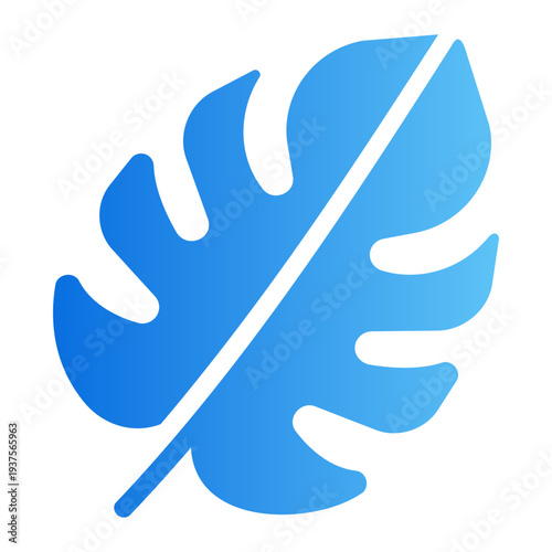 Monstera leaf Line Gradient Icon