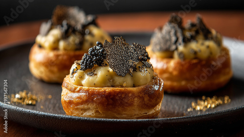 michelin star dining, Warm choux pastry enriched with Comté and finished with shaved black truffle. Comfort elevated to haute cuisine
