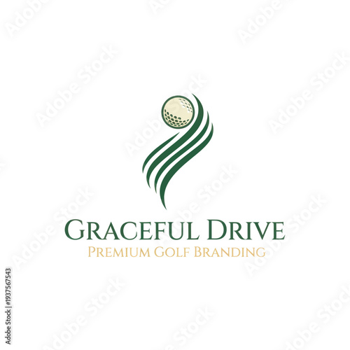 Minimalist Golf Ball and Swirl Path Logo for Premium Branding