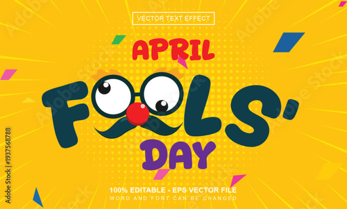 April fools day with funny prank illustration vector
