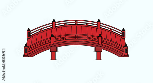 Red Japanese Arch Bridge