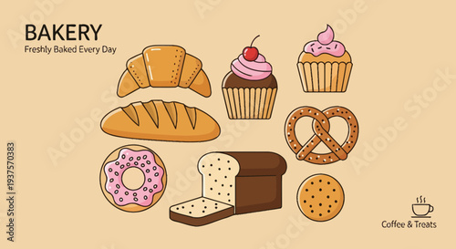 Assorted Bakery Items Freshly Baked Daily.