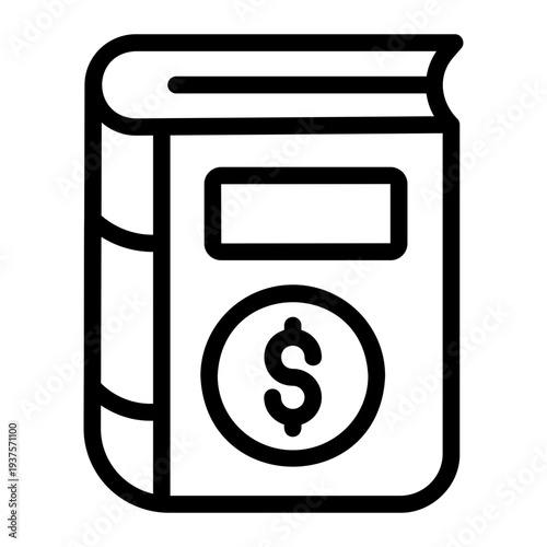 Finance notebook Line Icon