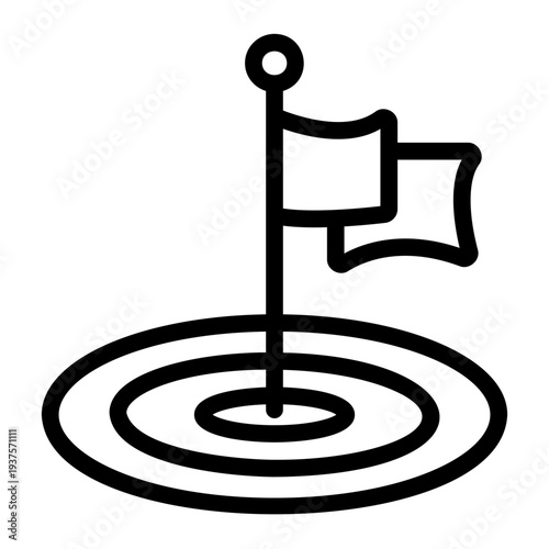 Goal achieved flag Line Icon