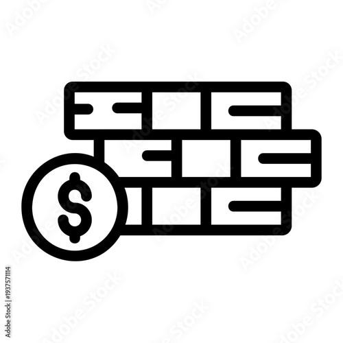 Money stack Line Icon