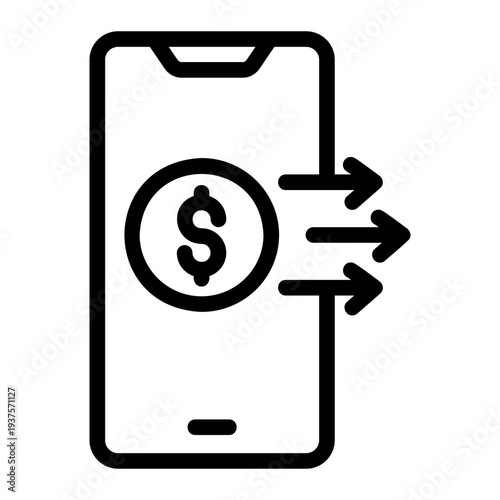 Money transfer Line Icon