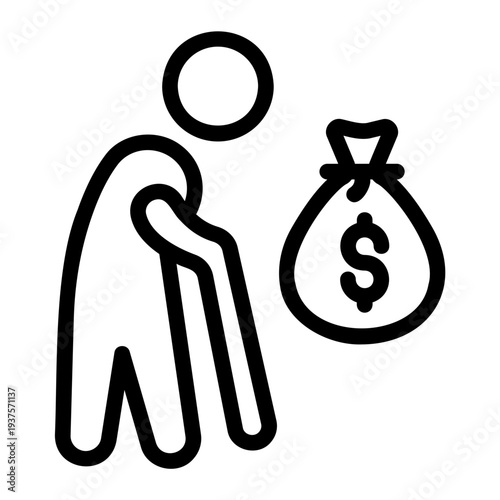 Retirement fund Line Icon