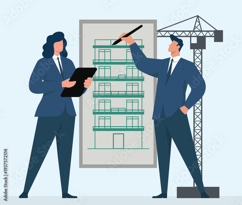 Architectural Planning and Real Estate Development Discussion, Construction project management, Real estate investment planning, Architectural design review, Property development strategy