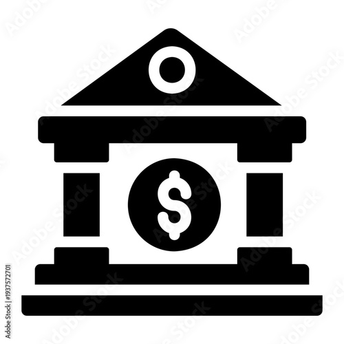 Bank building Solid icon