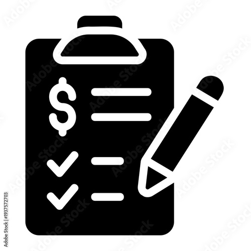 Budget checklist Solid icon
