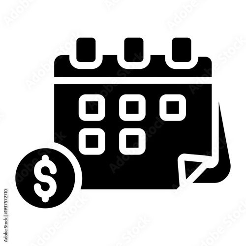 Calender money Solid icon