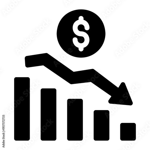 Down graph Solid icon