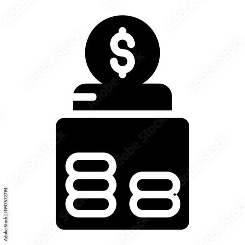 Savings jar Solid icon