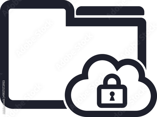 クラウドセキュリティとフォルダデータ保護アイコン