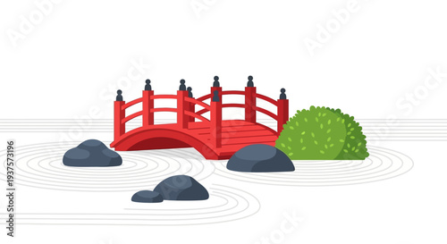 Zen Garden Bridge and Rocks