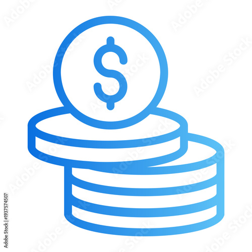 Coin Line Gradient Icon