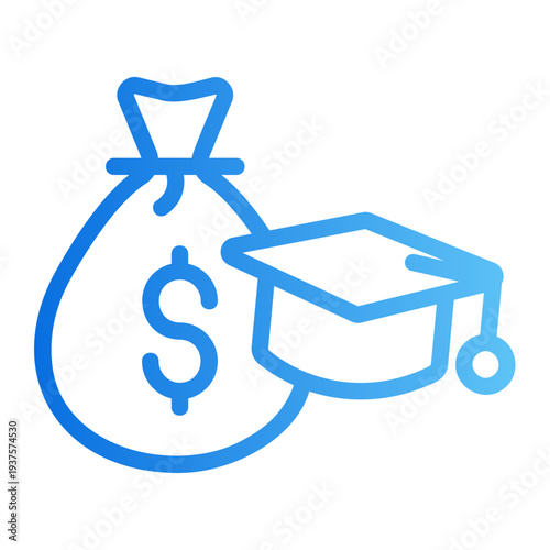 Education fund Line Gradient Icon