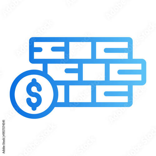 Money stack Line Gradient Icon