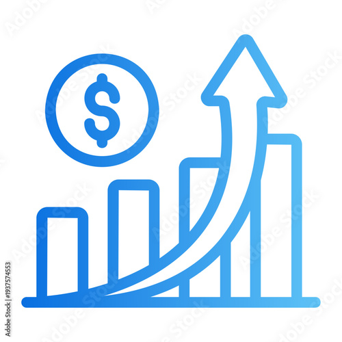 Growth chart Line Gradient Icon