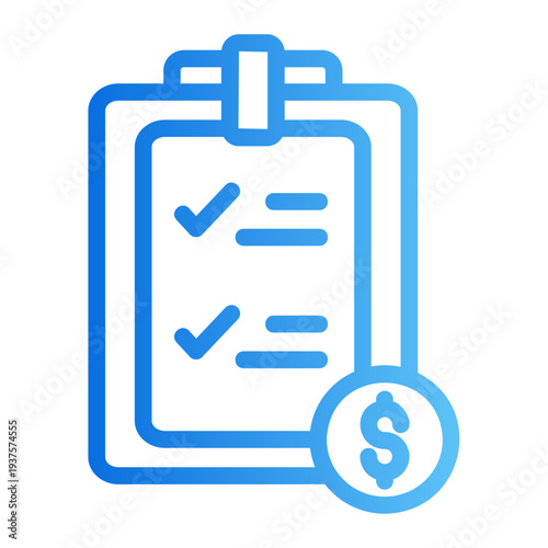 Financial to do list Line Gradient Icon
