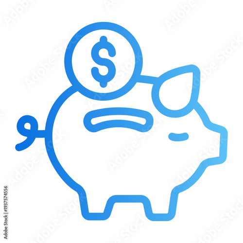 Piggy bank Line Gradient Icon