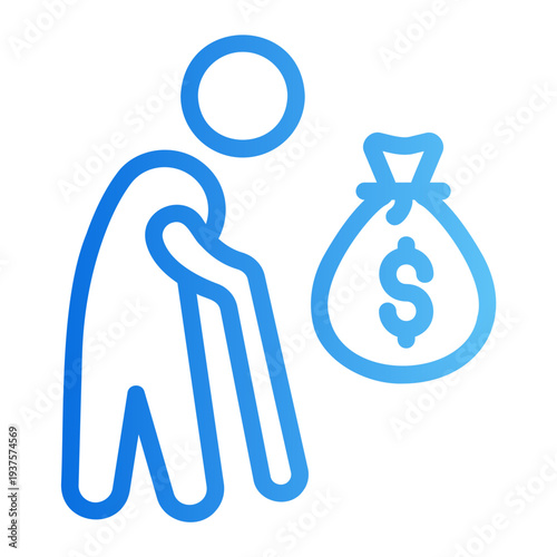 Retirement fund Line Gradient Icon